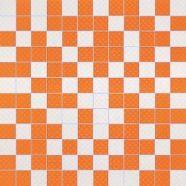 Mosaico Acrobaleno Shine White - Orange 30 x 30